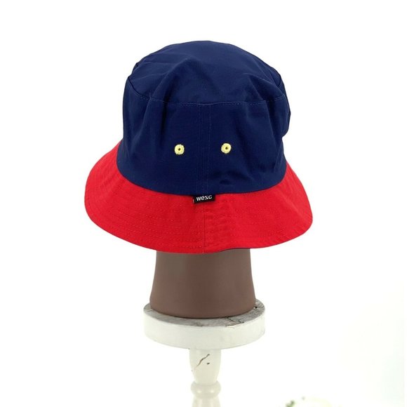 WeSC Unisex Reversible Bucket Hat Small-Med Navy Red White NEW - Picture 8 of 10